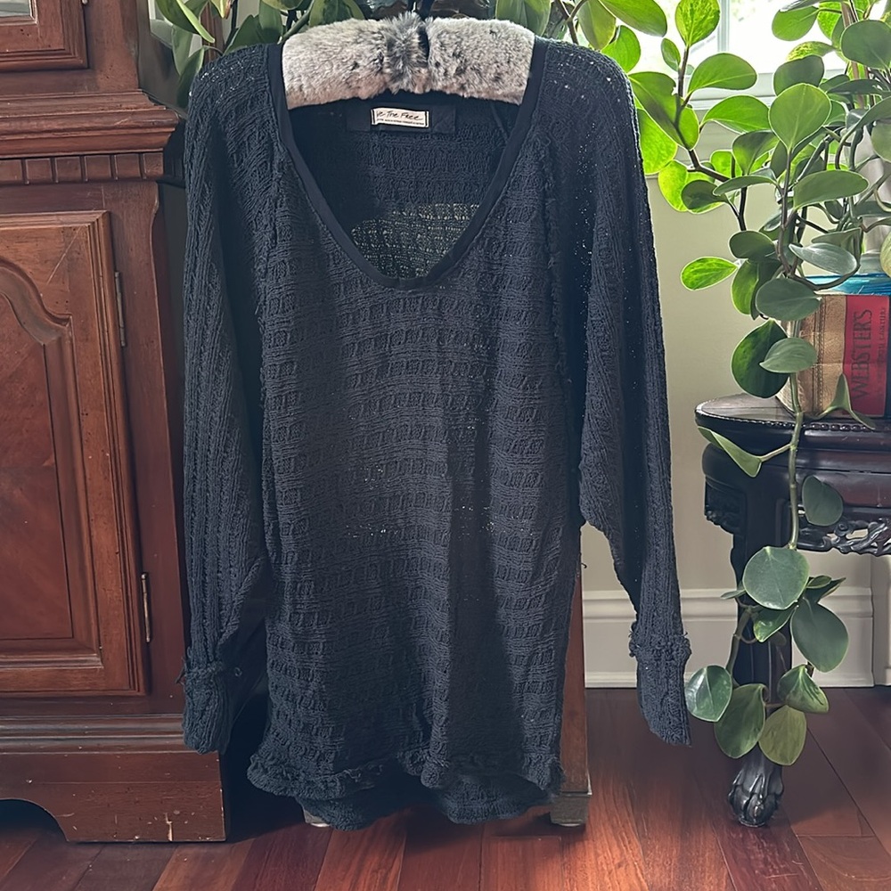 We The Free Light Cotton Long Sleeve Knit Top